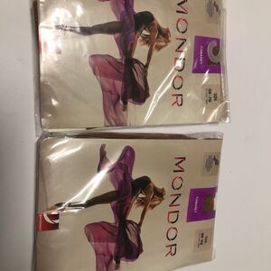 Mondor 324 Professional Fishnet Dance Tights SM-PM L3 Light Torst Pantyhose X 2